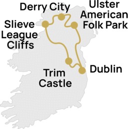 3 Day Wild Atlantic Way North West Tour Map